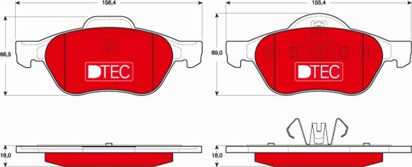 TRW GDB1687DTE - Тормозные колодки, дисковые, комплект abcparts.ee
