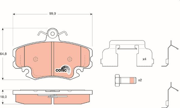 TRW GDB1634 - Тормозные колодки, дисковые, комплект abcparts.ee