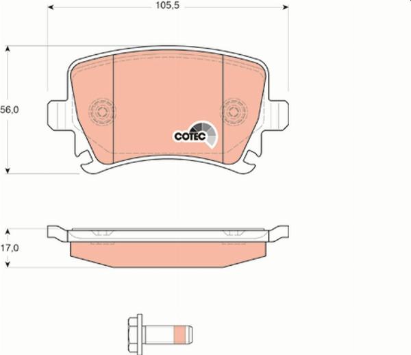 TRW GDB1622 - Тормозные колодки, дисковые, комплект abcparts.ee