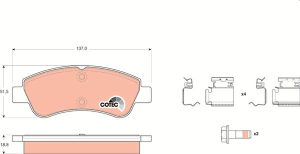 TRW GDB1677 - Тормозные колодки, дисковые, комплект abcparts.ee
