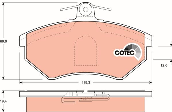 TRW GDB1044 - Тормозные колодки, дисковые, комплект abcparts.ee