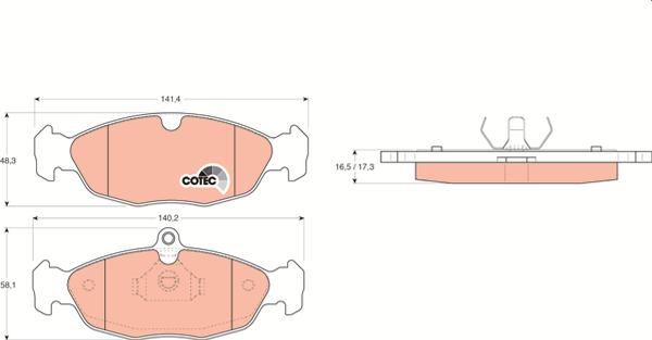 TRW GDB1040 - Тормозные колодки, дисковые, комплект abcparts.ee