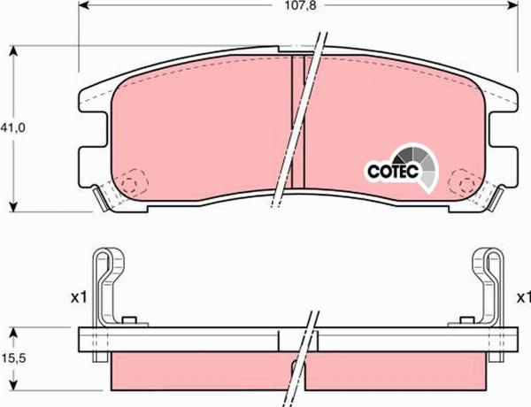 TRW GDB1023 - Тормозные колодки, дисковые, комплект abcparts.ee