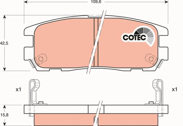 TRW GDB1187 - Тормозные колодки, дисковые, комплект abcparts.ee