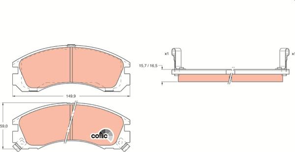 TRW GDB1126 - Тормозные колодки, дисковые, комплект abcparts.ee