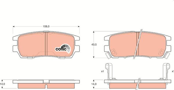 TRW GDB1127 - Тормозные колодки, дисковые, комплект abcparts.ee