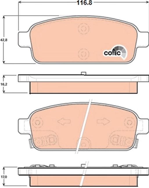 TRW GDB1844 - Тормозные колодки, дисковые, комплект abcparts.ee