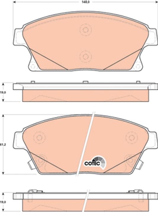 TRW GDB1847 - Тормозные колодки, дисковые, комплект abcparts.ee