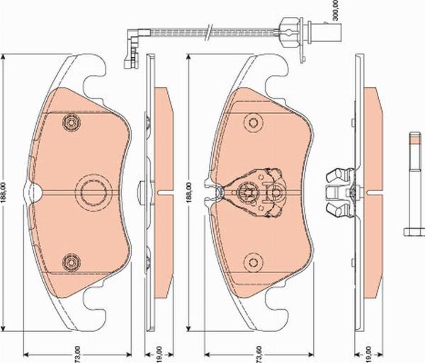 TRW GDB1805 - Тормозные колодки, дисковые, комплект abcparts.ee