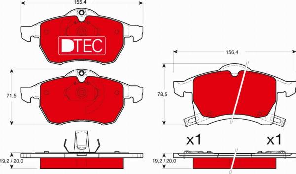 TRW GDB1350DTE - Тормозные колодки, дисковые, комплект abcparts.ee