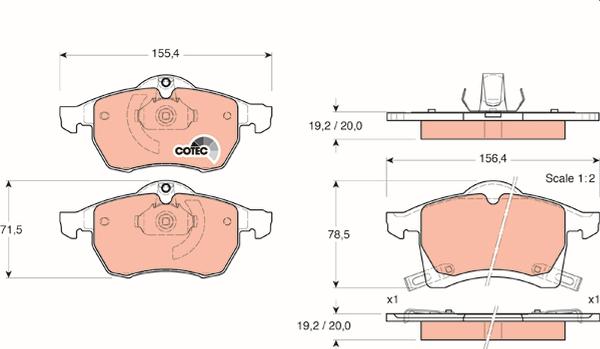 TRW GDB1350 - Тормозные колодки, дисковые, комплект abcparts.ee