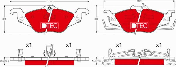 TRW GDB1351DTE - Тормозные колодки, дисковые, комплект abcparts.ee
