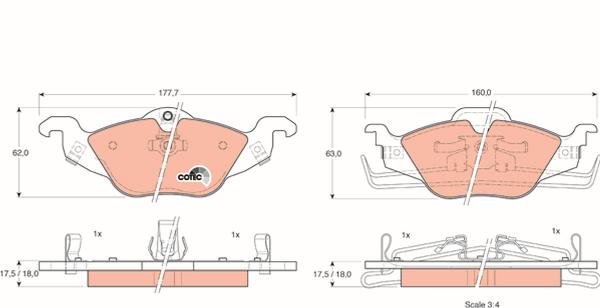 TRW GDB1351 - Тормозные колодки, дисковые, комплект abcparts.ee