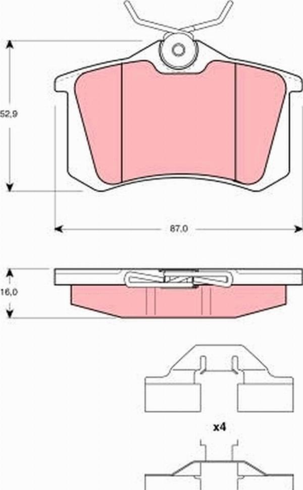 TRW GDB1360 - Тормозные колодки, дисковые, комплект abcparts.ee