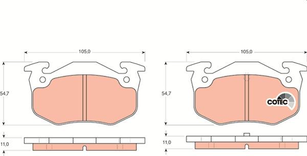 TRW GDB1305 - Тормозные колодки, дисковые, комплект abcparts.ee