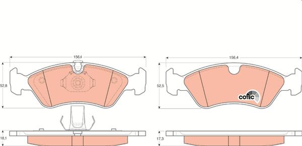 TRW GDB1300 - Тормозные колодки, дисковые, комплект abcparts.ee