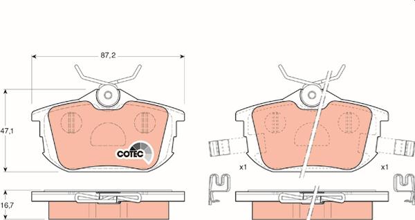 TRW GDB1314 - Тормозные колодки, дисковые, комплект abcparts.ee