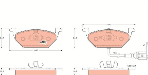 TRW GDB1386 - Тормозные колодки, дисковые, комплект abcparts.ee