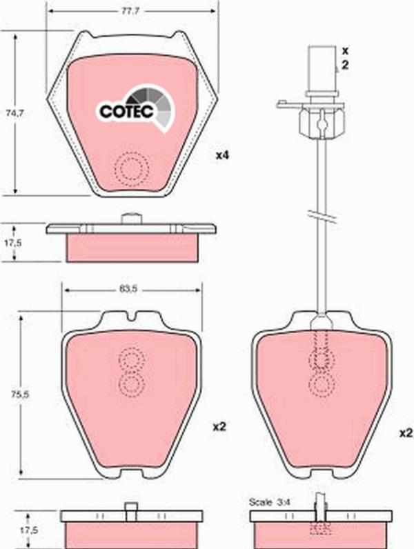 TRW GDB1381 - Тормозные колодки, дисковые, комплект abcparts.ee