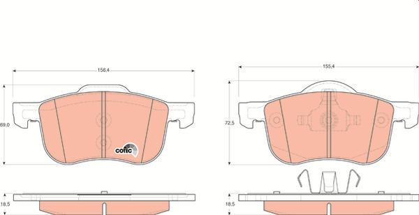 TRW GDB1388 - Тормозные колодки, дисковые, комплект abcparts.ee