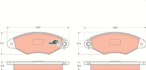 TRW GDB1321 - Тормозные колодки, дисковые, комплект abcparts.ee