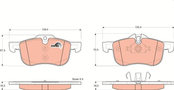 TRW GDB1374 - Тормозные колодки, дисковые, комплект abcparts.ee