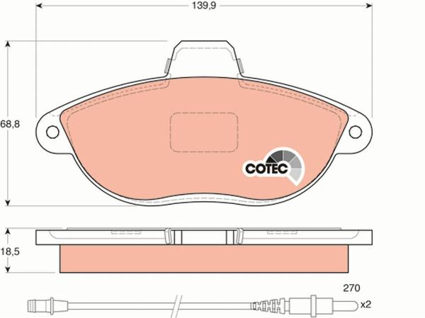 TRW GDB1216 - Тормозные колодки, дисковые, комплект abcparts.ee