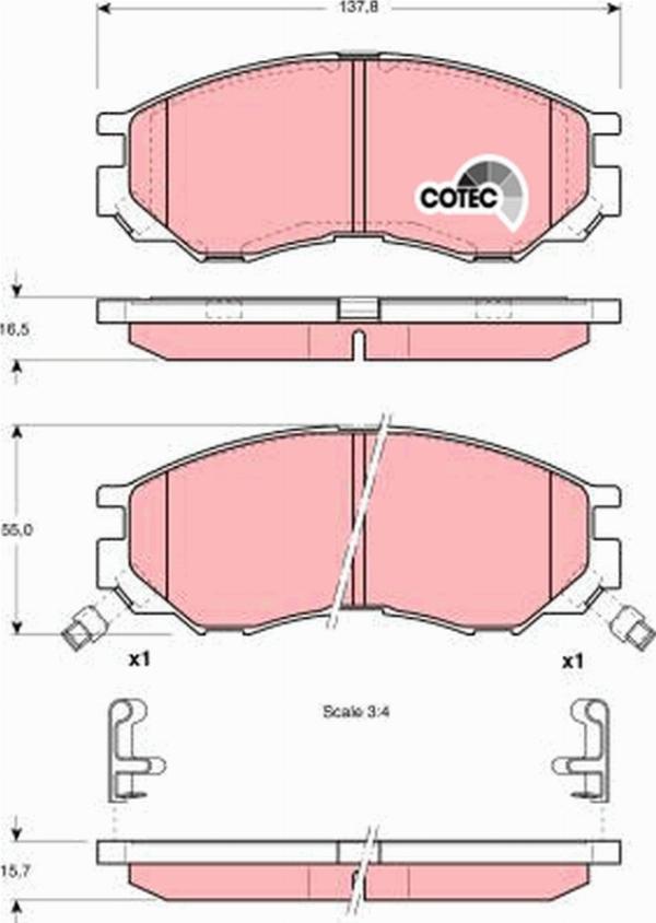 TRW GDB1286 - Тормозные колодки, дисковые, комплект abcparts.ee