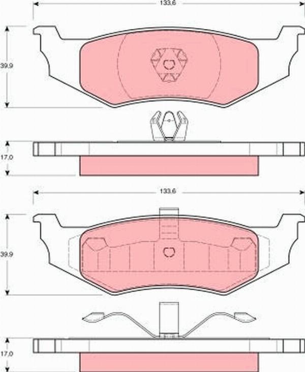 TRW GDB1234 - Тормозные колодки, дисковые, комплект abcparts.ee