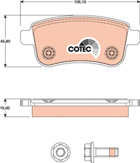 TRW GDB1791 - Тормозные колодки, дисковые, комплект abcparts.ee