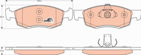 TRW GDB1749 - Тормозные колодки, дисковые, комплект abcparts.ee