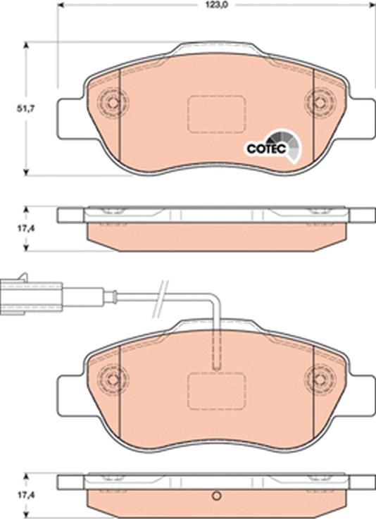TRW GDB1746 - Тормозные колодки, дисковые, комплект abcparts.ee