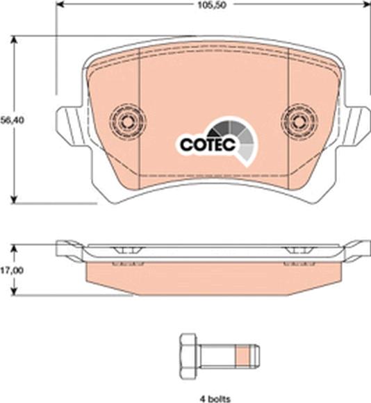 TRW GDB1763 - Тормозные колодки, дисковые, комплект abcparts.ee