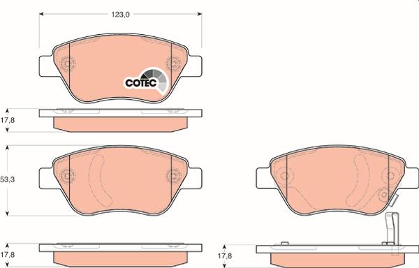 TRW GDB1700 - Тормозные колодки, дисковые, комплект abcparts.ee