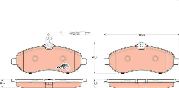 TRW GDB1719 - Тормозные колодки, дисковые, комплект abcparts.ee