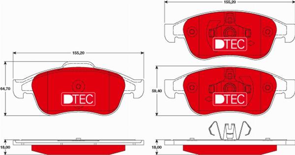 TRW GDB1789DTE - Тормозные колодки, дисковые, комплект abcparts.ee