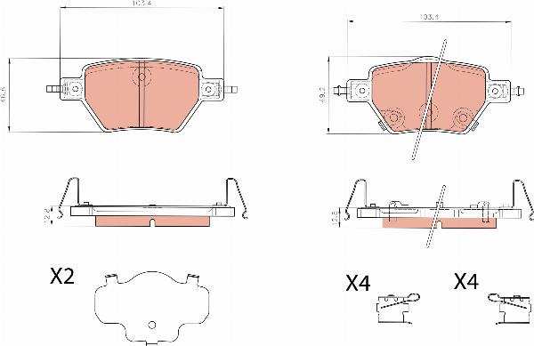 TRW GDB8482BTE - Тормозные колодки, дисковые, комплект abcparts.ee