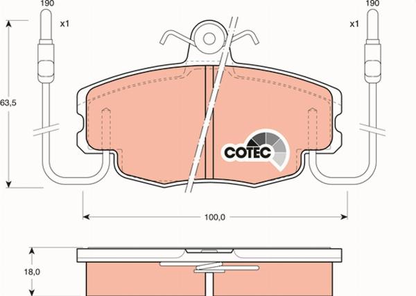 TRW GDB807 - Тормозные колодки, дисковые, комплект abcparts.ee
