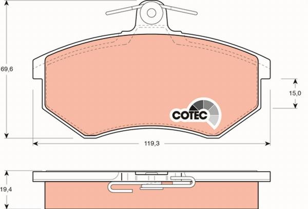TRW GDB826 - Тормозные колодки, дисковые, комплект abcparts.ee