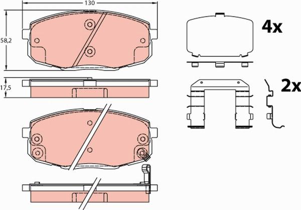 TRW GDB3450 - Тормозные колодки, дисковые, комплект abcparts.ee