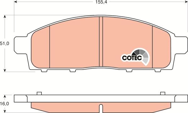 TRW GDB3435AT - Тормозные колодки, дисковые, комплект abcparts.ee