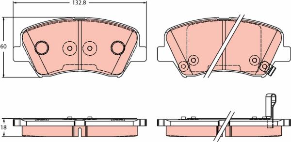 TRW GDB3552 - Тормозные колодки, дисковые, комплект abcparts.ee