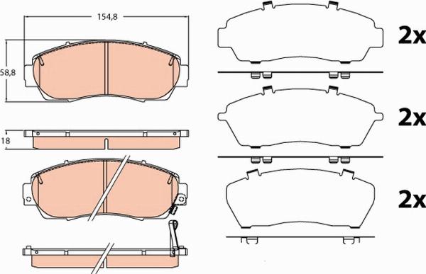 TRW GDB3581 - Тормозные колодки, дисковые, комплект abcparts.ee