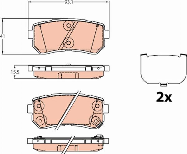 TRW GDB3636 - Тормозные колодки, дисковые, комплект abcparts.ee