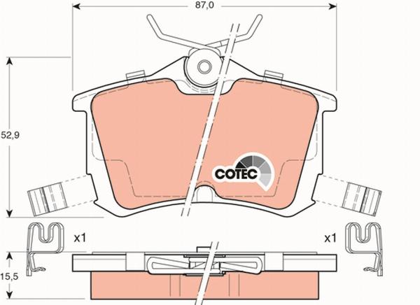 TRW GDB3190 - Тормозные колодки, дисковые, комплект abcparts.ee