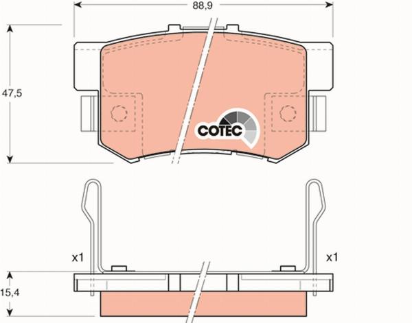 TRW GDB3154 - Тормозные колодки, дисковые, комплект abcparts.ee