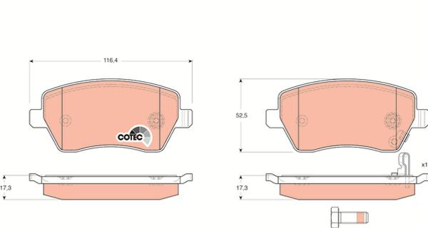 TRW GDB3396 - Тормозные колодки, дисковые, комплект abcparts.ee