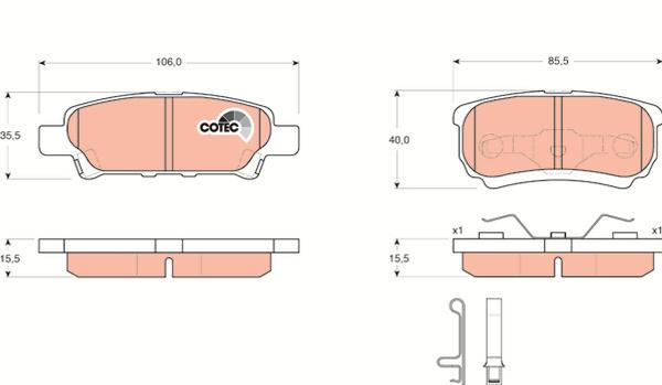 TRW GDB3341 - Тормозные колодки, дисковые, комплект abcparts.ee