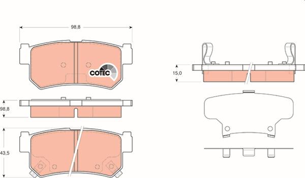TRW GDB3366 - Тормозные колодки, дисковые, комплект abcparts.ee