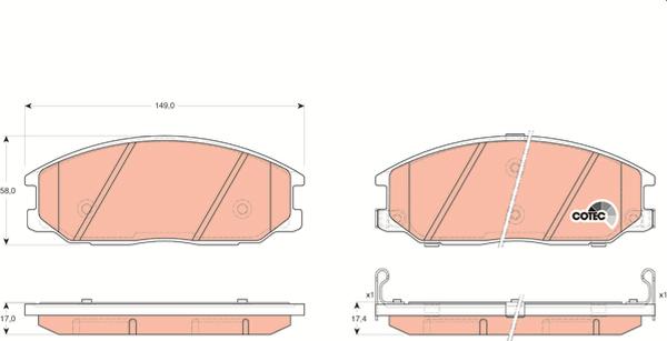 TRW GDB3297 - Тормозные колодки, дисковые, комплект abcparts.ee